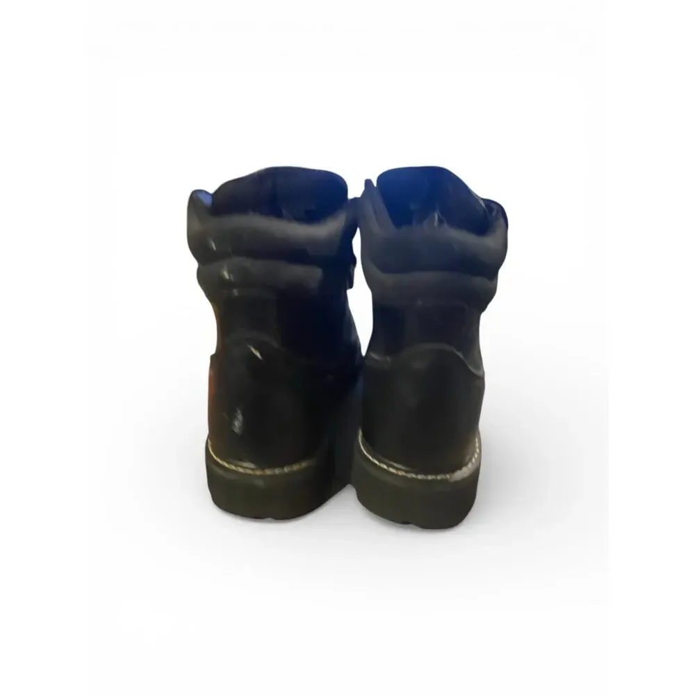 Workload Work Boots Men's 10 Black Leather Ankle Shoes Sip Oil Resist